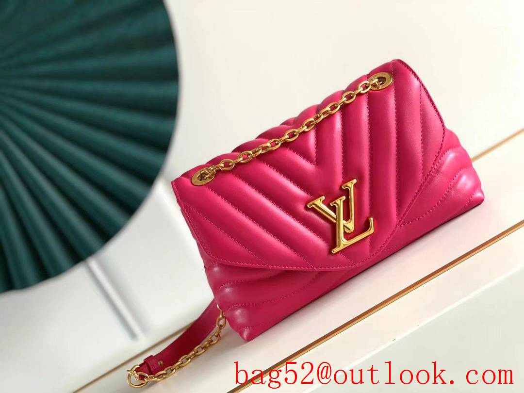Louis Vuitton LV Real Leather New Wave Chain Bag Handbag M58553 Rose