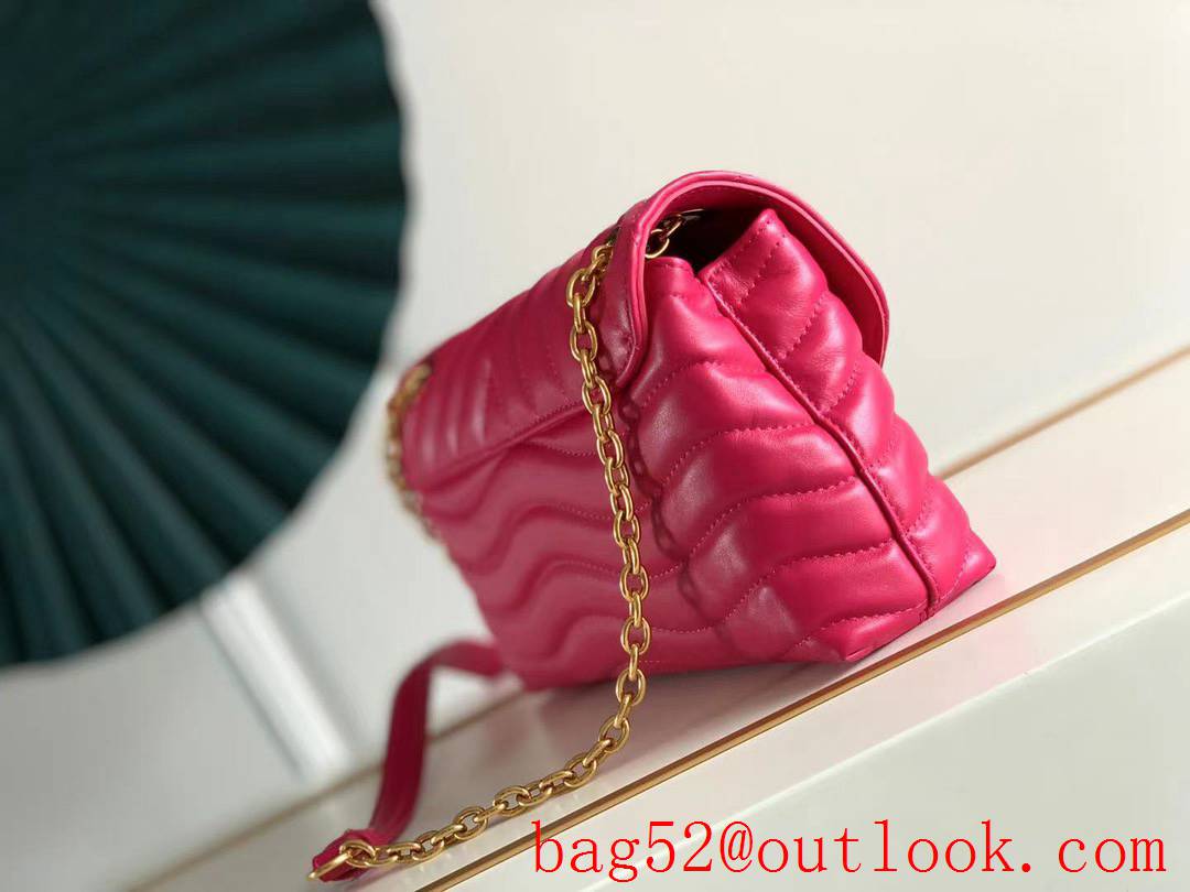 Louis Vuitton LV Real Leather New Wave Chain Bag Handbag M58553 Rose