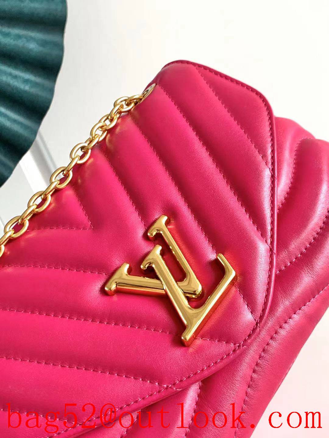 Louis Vuitton LV Real Leather New Wave Chain Bag Handbag M58553 Rose