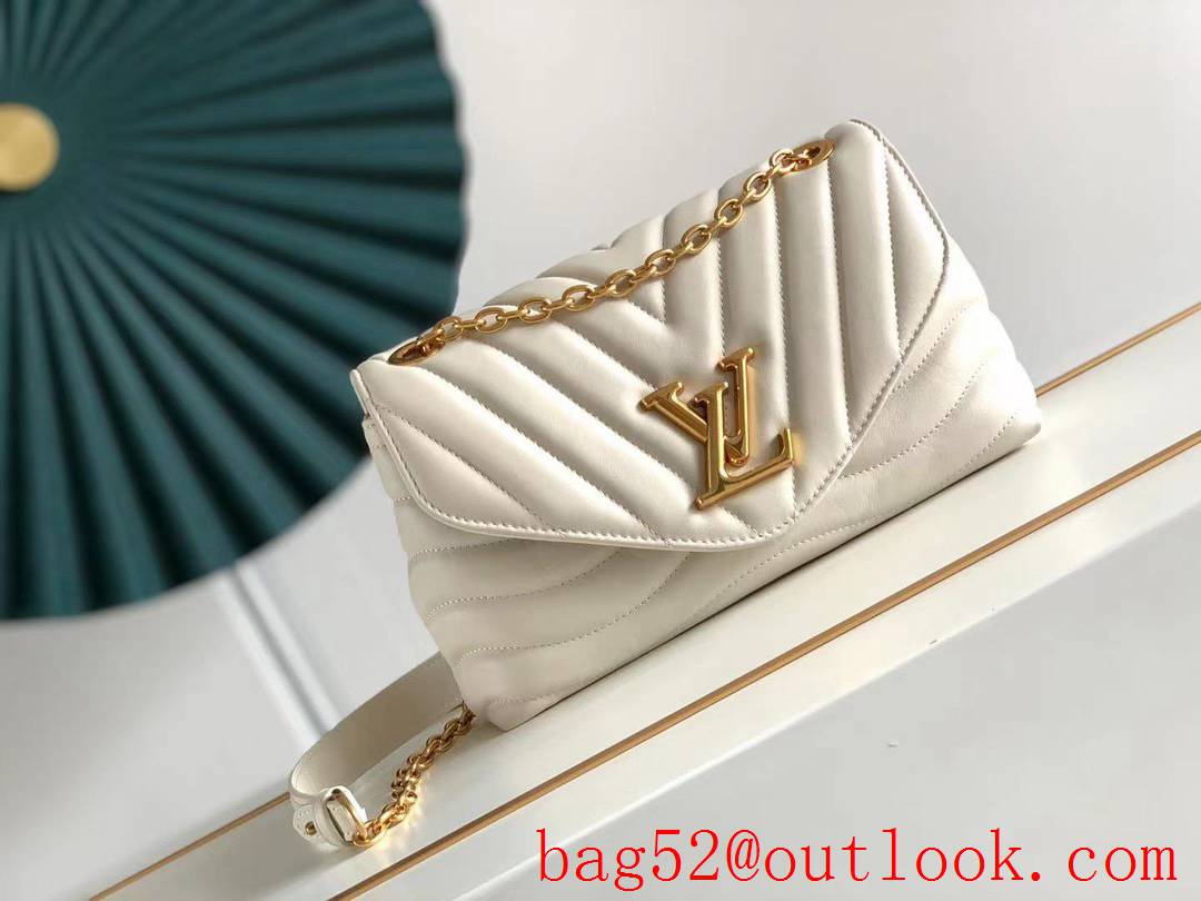 Louis Vuitton LV Real Leather New Wave Chain Bag Handbag M58549 Cream