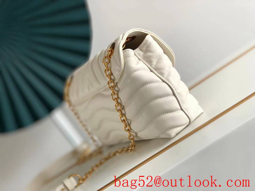 Louis Vuitton LV Real Leather New Wave Chain Bag Handbag M58549 Cream