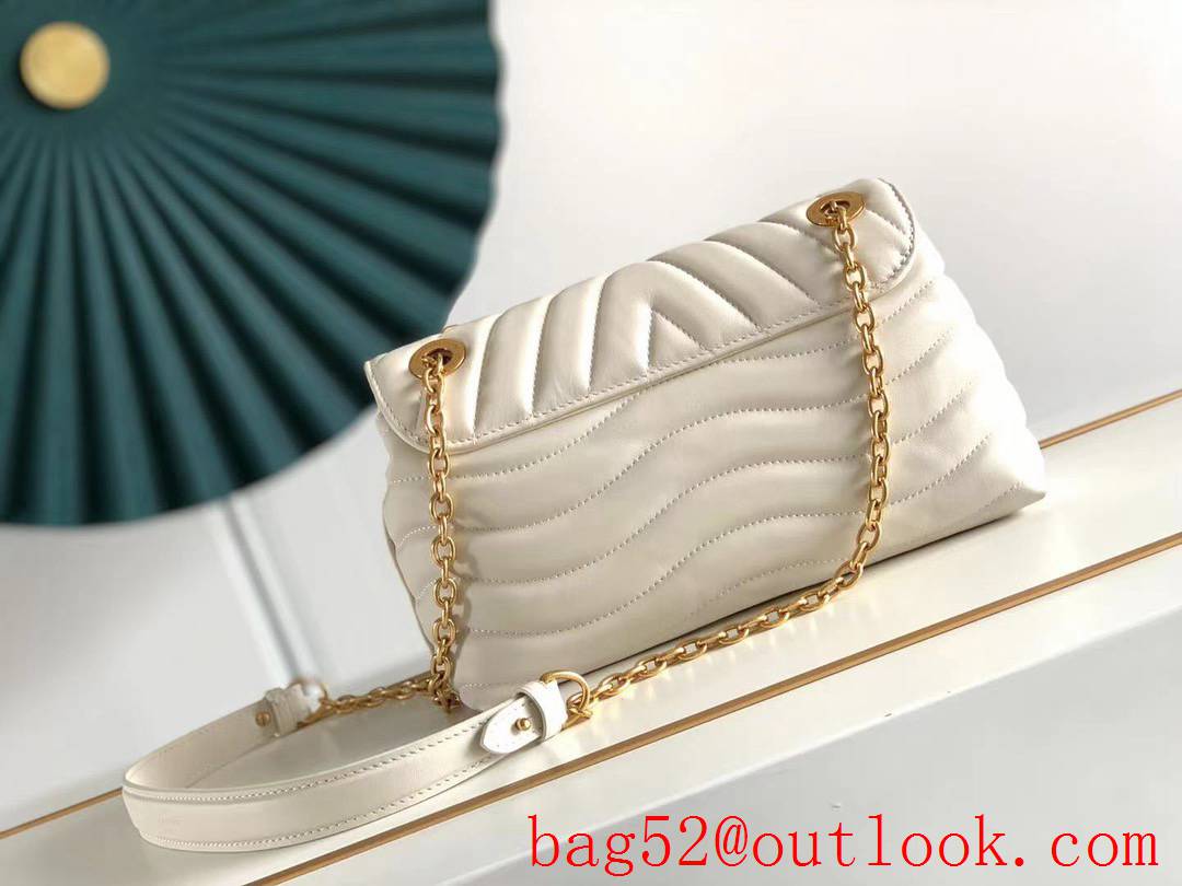 Louis Vuitton LV Real Leather New Wave Chain Bag Handbag M58549 Cream