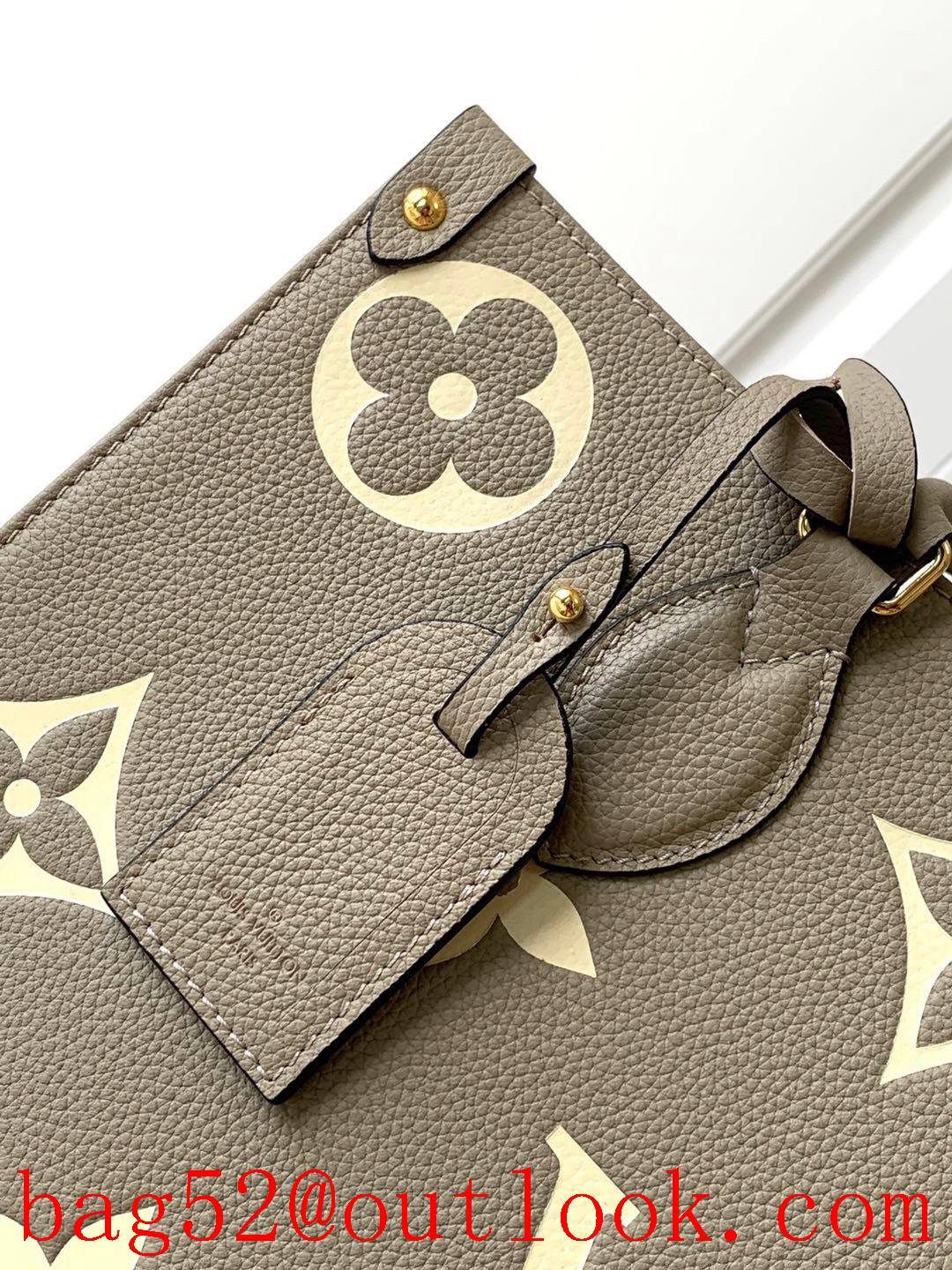 Louis Vuitton LV Monogram Leather Onthego MM Tote Bag Handbag M45494 Dove