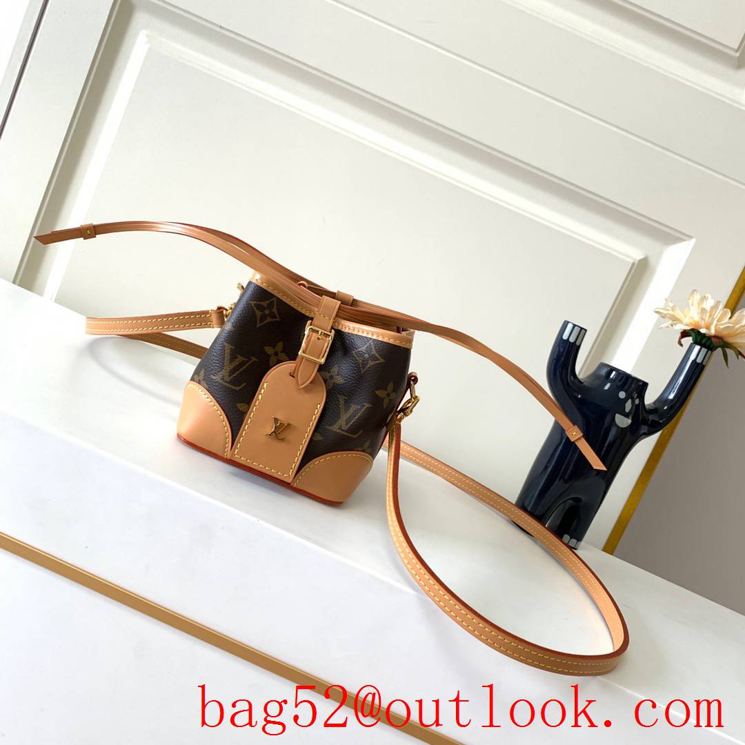 Louis Vuitton LV Monogram Leather Noe Purse Bucket Bag M57099 Tan