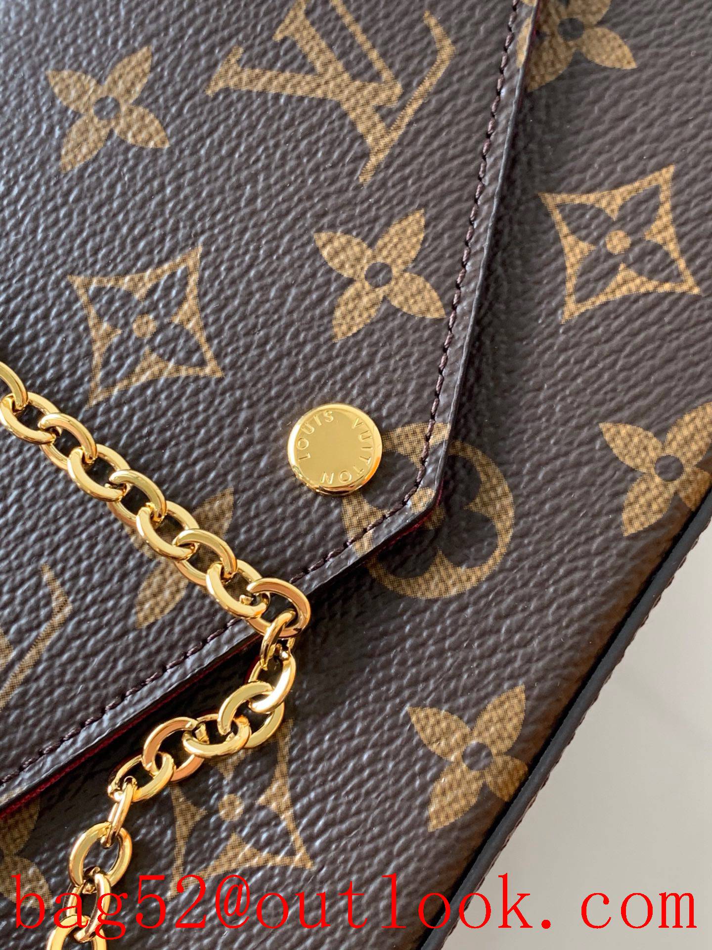 Louis Vuitton LV Monogram Felicie Pochette Chain Bag M61276 Brown