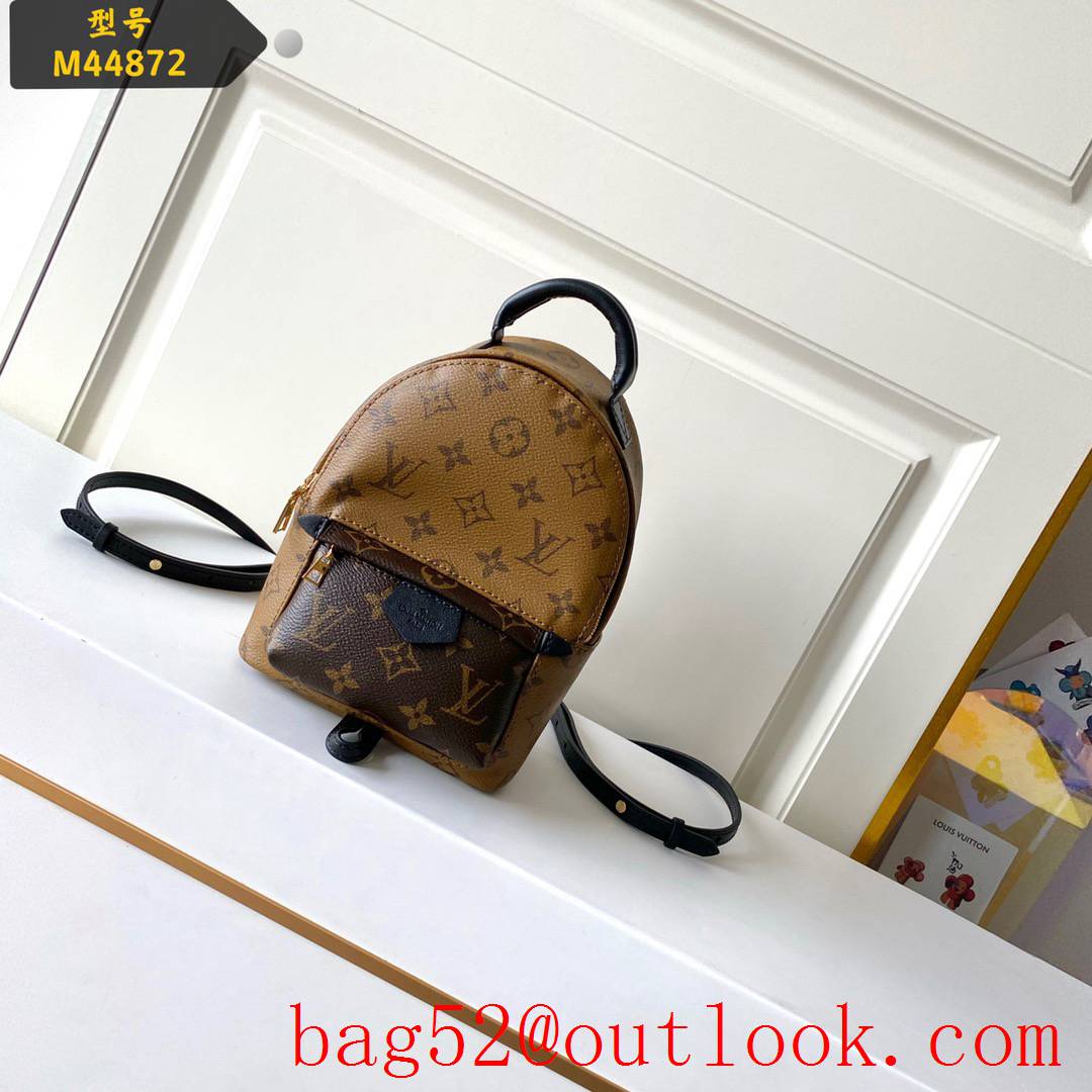 Louis Vuitton LV Monogram Palm Springs Mini Backpack Bag M44872 Tan