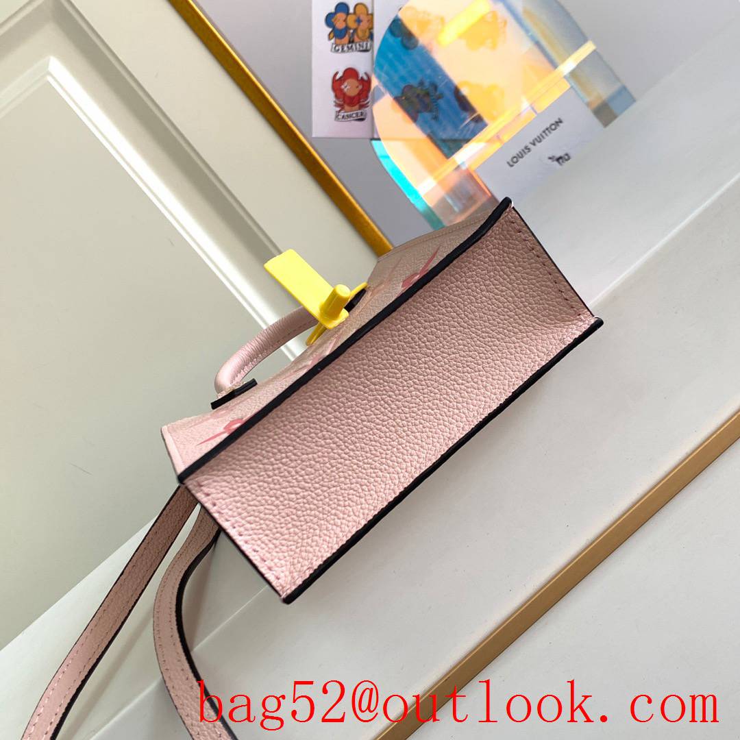 Louis Vuitton LV Monogram Petit Sac Plat Real Leather Bag Pink M80449