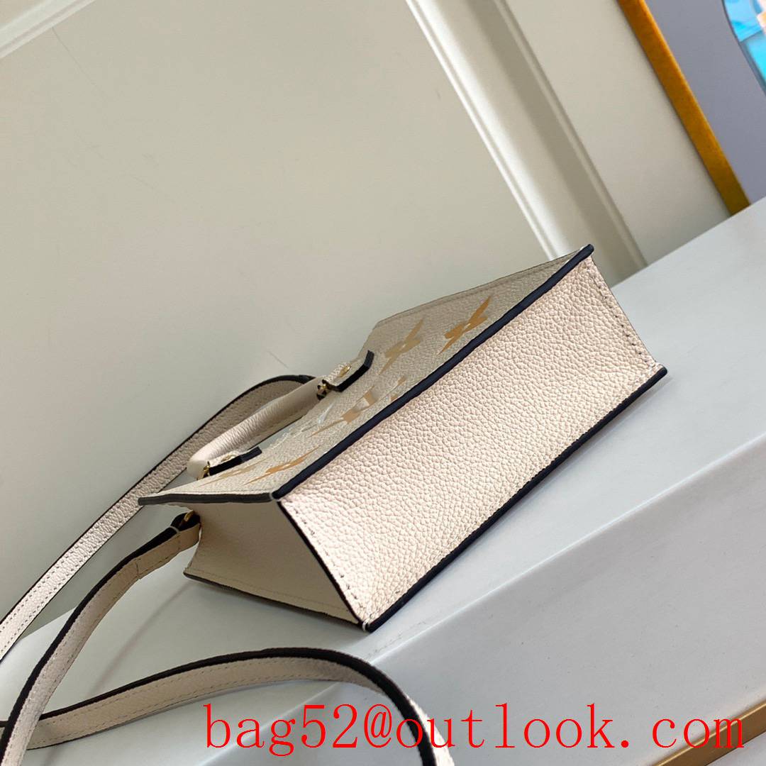 Louis Vuitton LV Monogram Petit Sac Plat Real Leather Bag Beige M80449