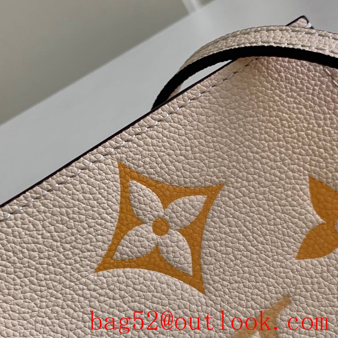 Louis Vuitton LV Monogram Petit Sac Plat Real Leather Bag Beige M80449