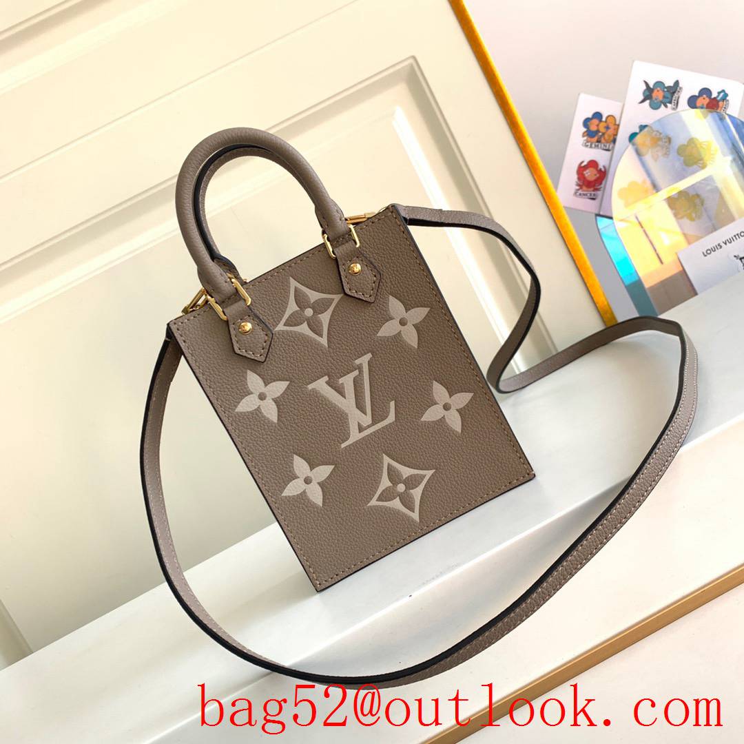 Louis Vuitton LV Monogram Petit Sac Plat Real Leather Bag Khaki M80449