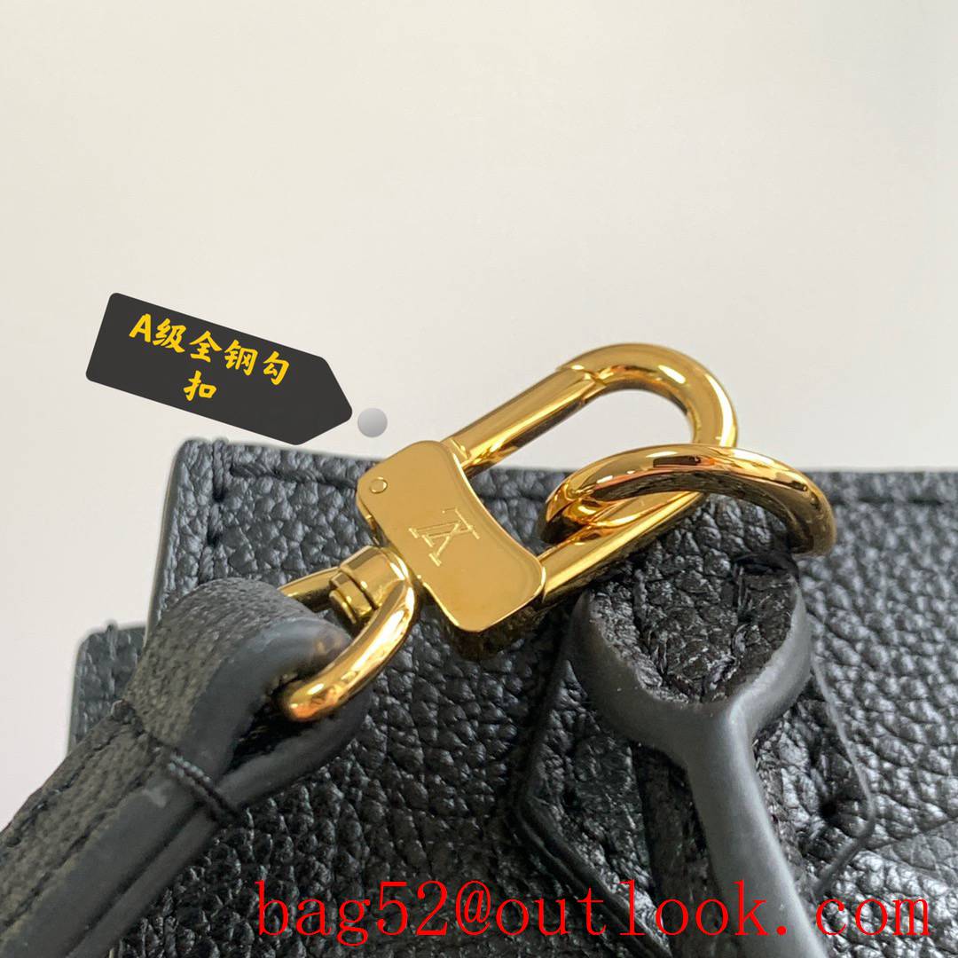 Louis Vuitton LV Monogram Petit Sac Plat Real Leather Bag Black M80478