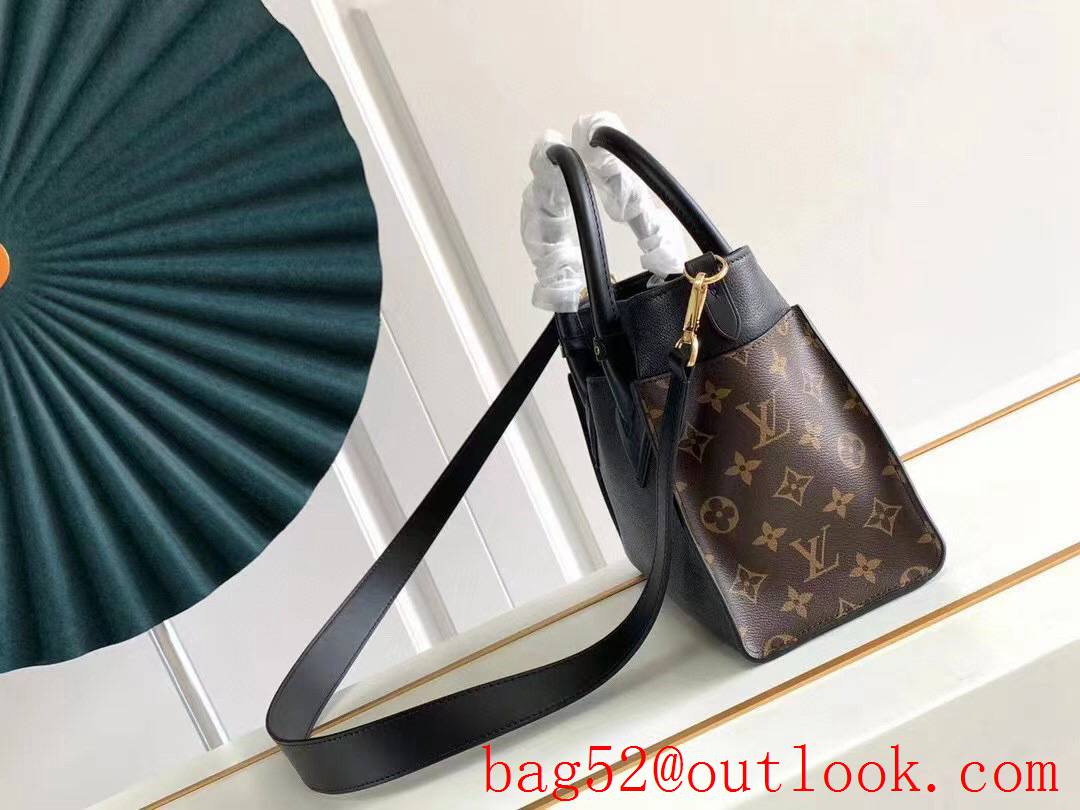 Louis Vuitton LV Calf Leather On My Side PM Tote Bag Handbag Black M57728