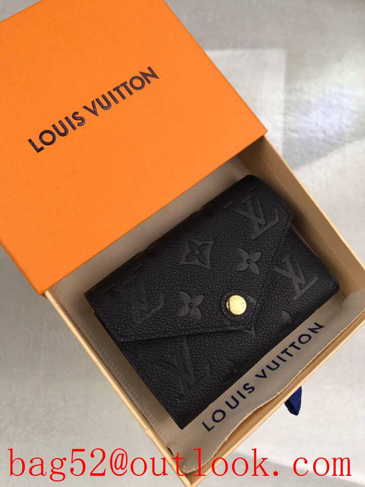 LV Louis Vuitton women black taurillon leather monogram wallet purse M64060