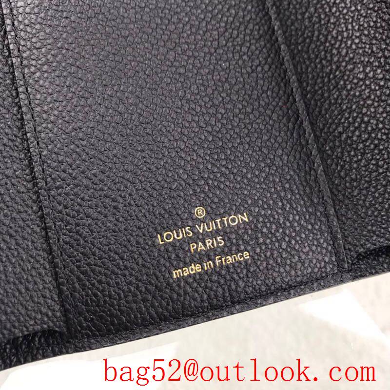 LV Louis Vuitton women black taurillon leather monogram wallet purse M64060