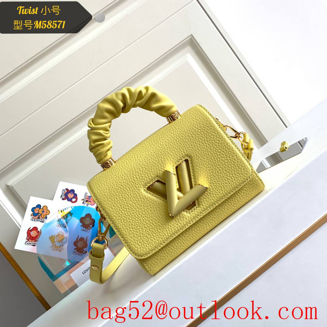 Louis Vuitton LV Twist PM Real Leather Shoulder Bag Handbag M58571 Yellow