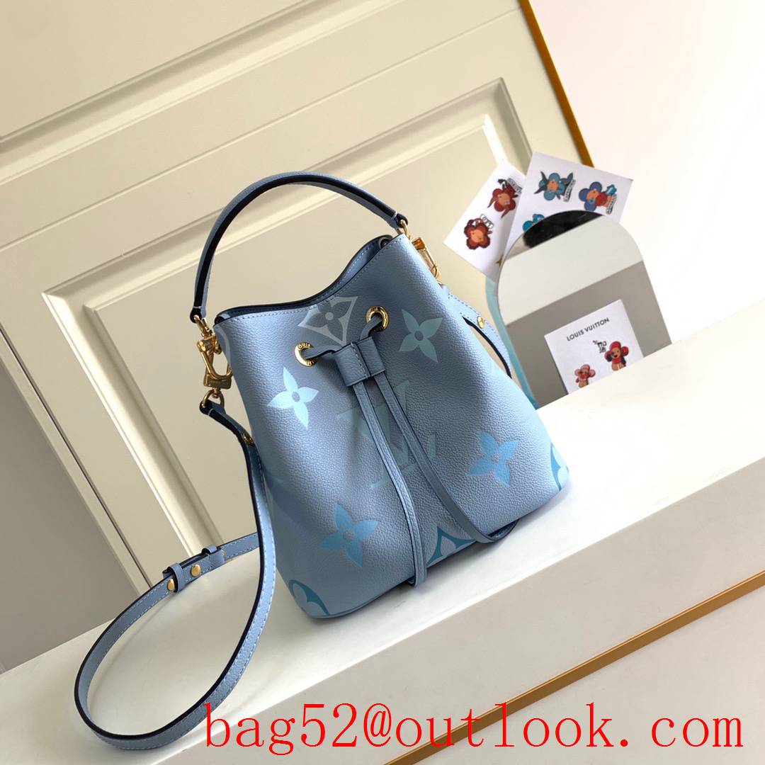 Louis Vuitton LV Monogram Leather Neonoe BB Bucket Bag M45709 Blue