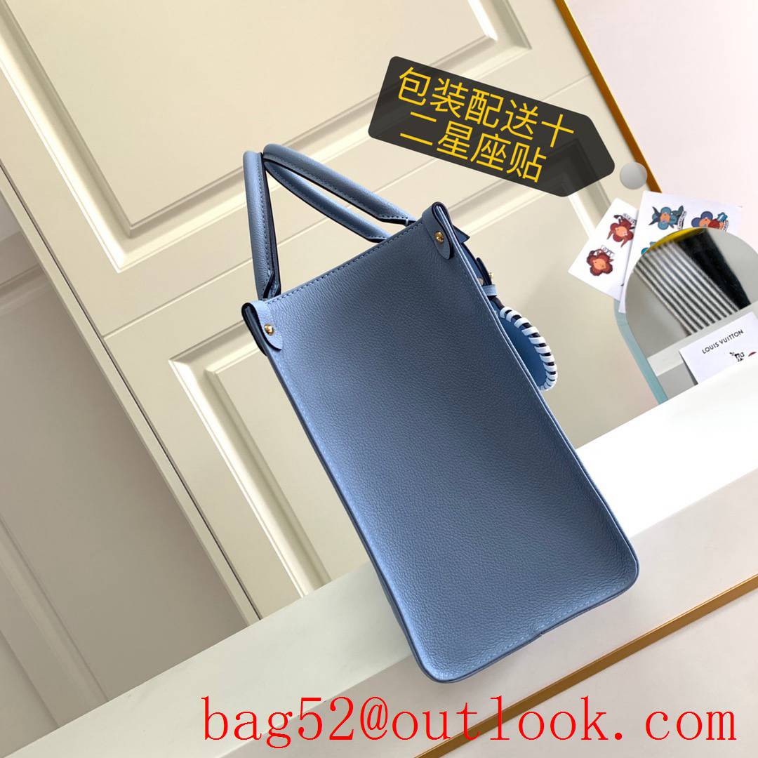 Louis Vuitton LV Monogram Onthego MM Tote Bag Handbag M45718 Blue