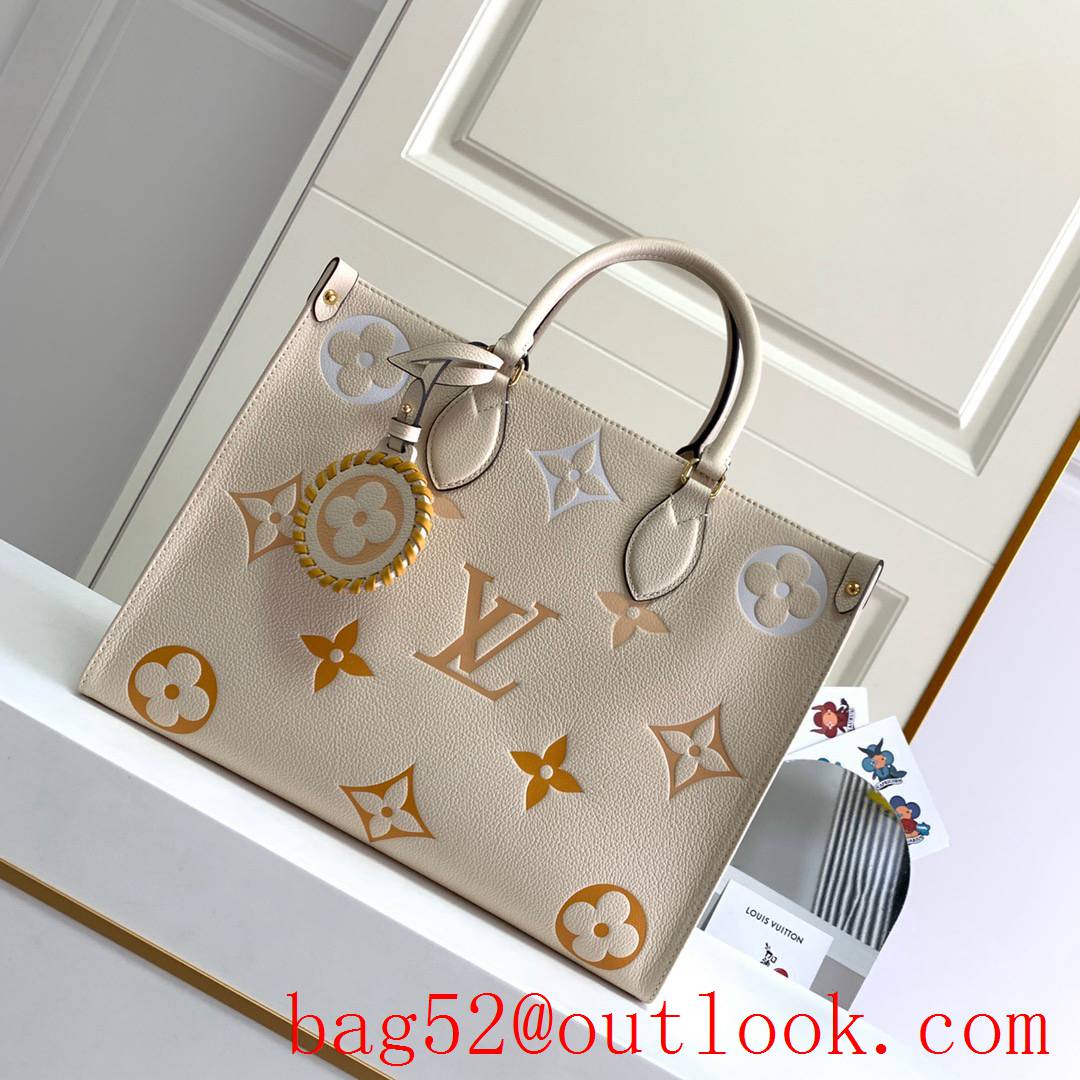 Louis Vuitton LV Monogram Onthego MM Tote Bag Handbag M45717 Beige