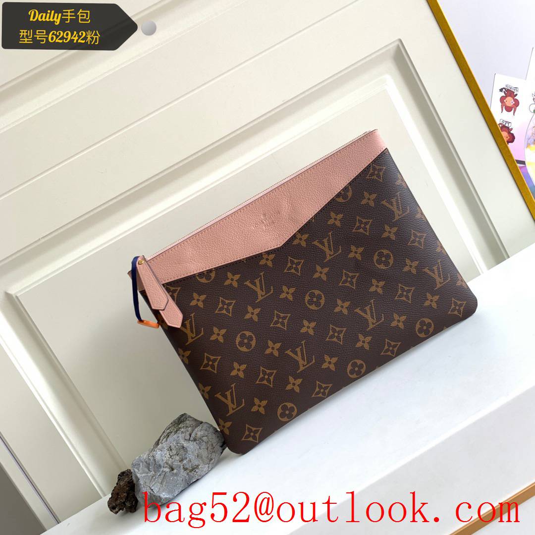 Louis Vuitton LV Monogram Daily Pouch Clutch Purse Bag M62942 Pink