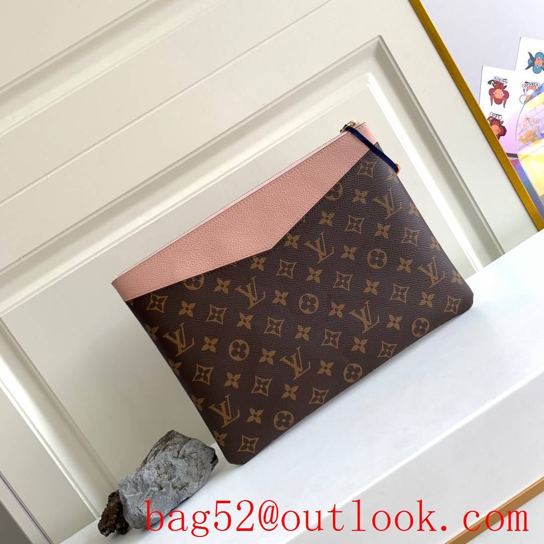 Louis Vuitton LV Monogram Daily Pouch Clutch Purse Bag M62942 Pink