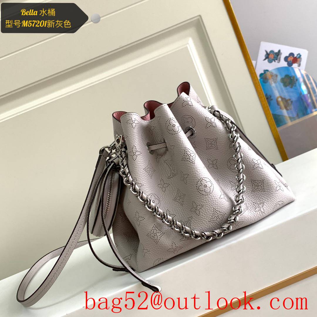 Louis Vuitton LV Monogram Calf Leather Bella Bucket Bag M57201 Gray