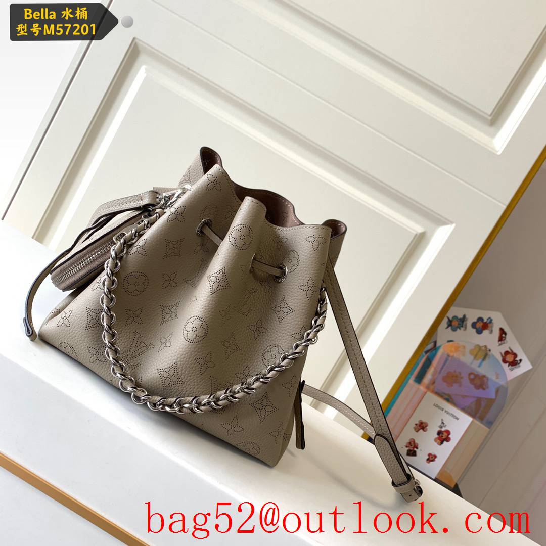 Louis Vuitton LV Monogram Calf Leather Bella Bucket Bag M57201 Khaki