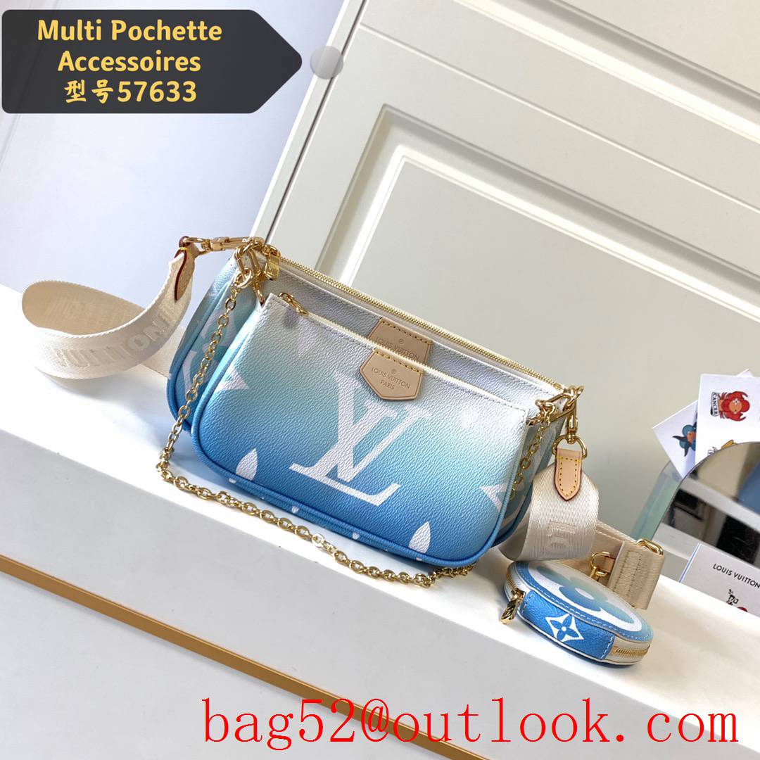 Louis Vuitton LV Monogram Multi Pochette Accessoires Bag M57633 Blue