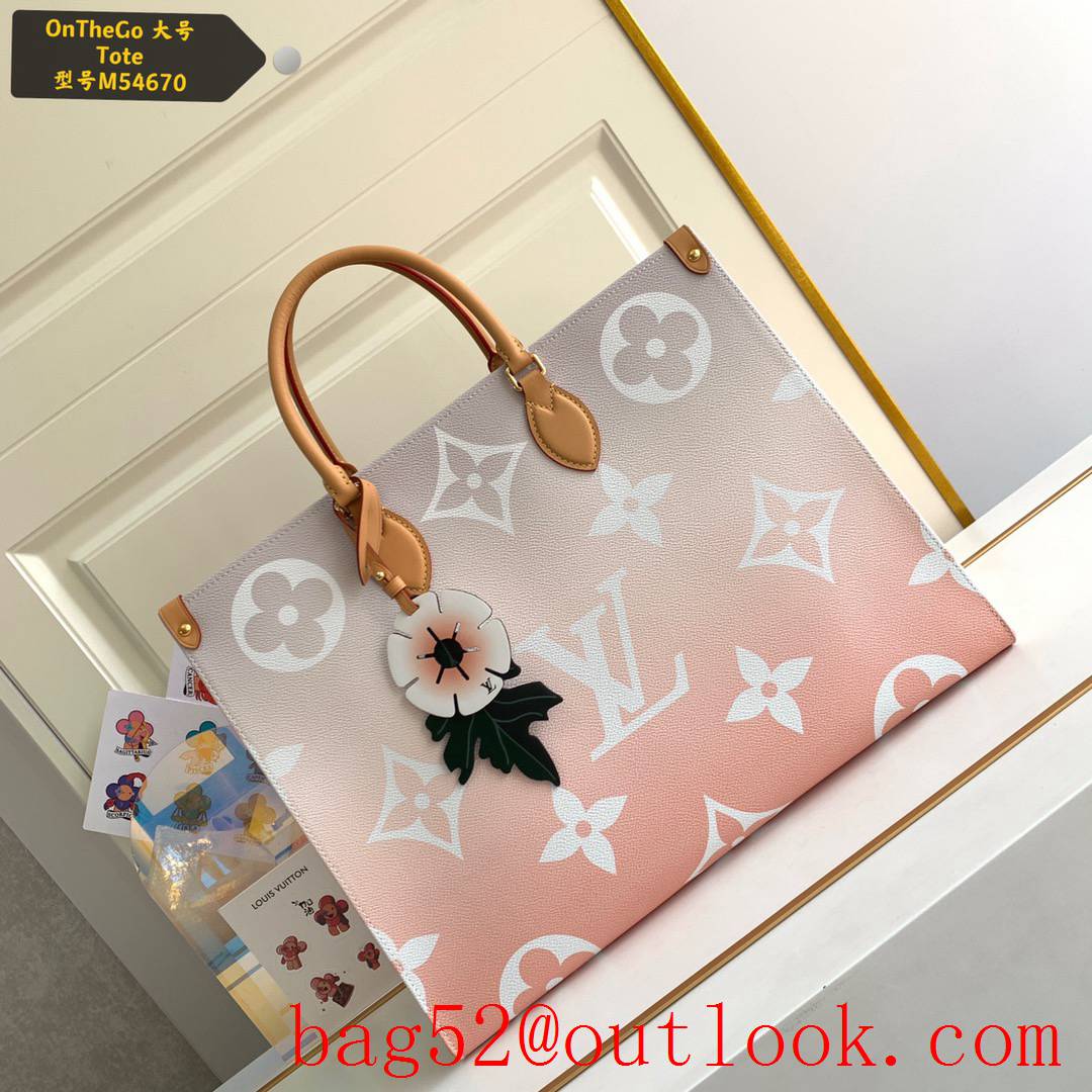 Louis Vuitton LV Monogram Onthego GM Tote Bag Handbag M54670 Pink