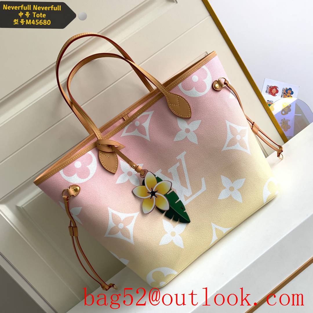 Louis Vuitton LV Monogram Neverfull MM Tote Bag Handbag M45680 Pink