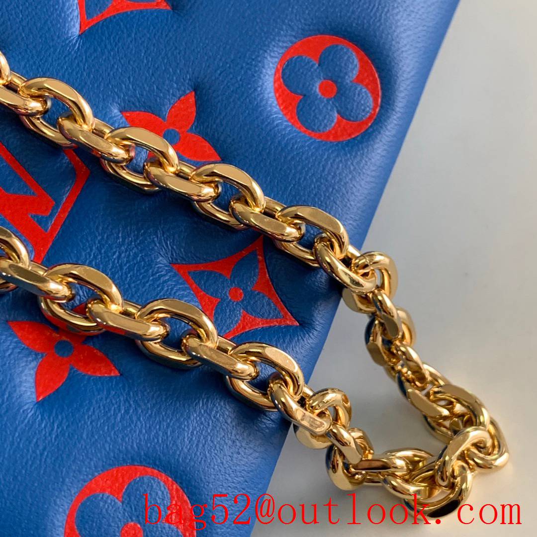 Louis Vuitton LV Pochette Coussin Lambskin Chain Bag M80743 Blue