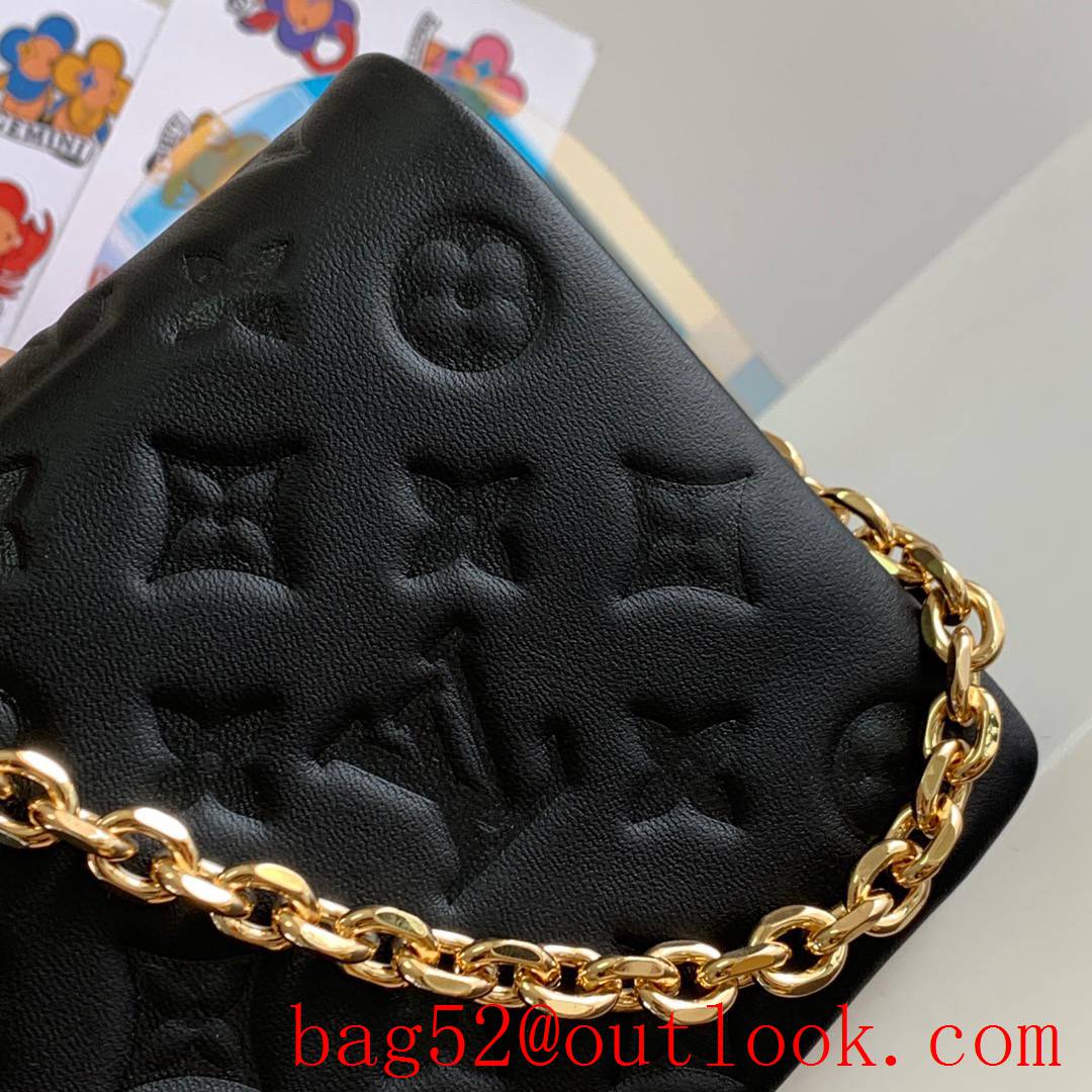 Louis Vuitton LV Pochette Coussin Lambskin Chain Bag M80742 Black