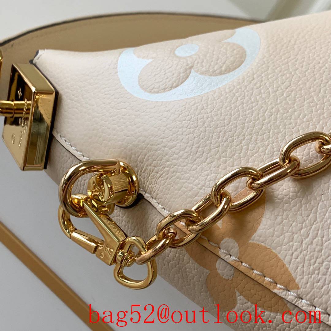 Louis Vuitton LV Monogram Marshmallow Hobo Leather Bag Handbag M45698 Beige