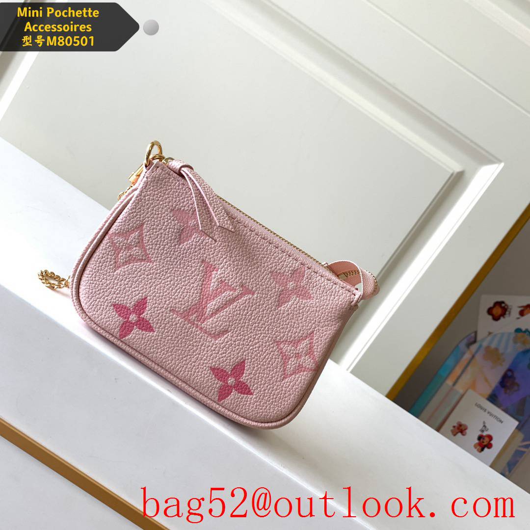 Louis Vuitton LV Monogram Mini Pochette Accessoires Bag Pouch M80501 Pink