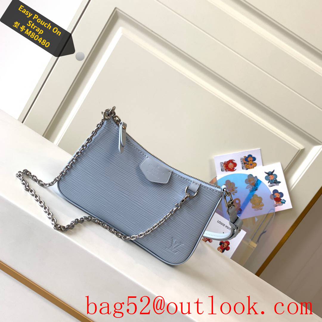 Louis Vuitton LV Easy Pouch On Strap Shoulder Bag With Chain M80480 Blue