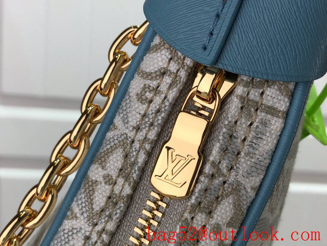 Louis Vuitton LV Monogram Loop Shoulder Bag Handbag with Chain M81094 Blue