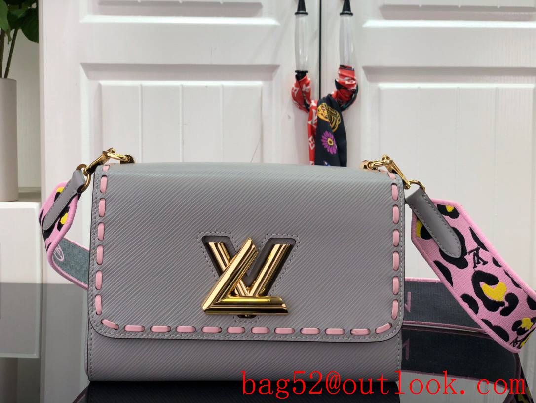 Louis Vuitton LV Twist MM Epi Leather Shoulder Bag Handbag M58606 Gray
