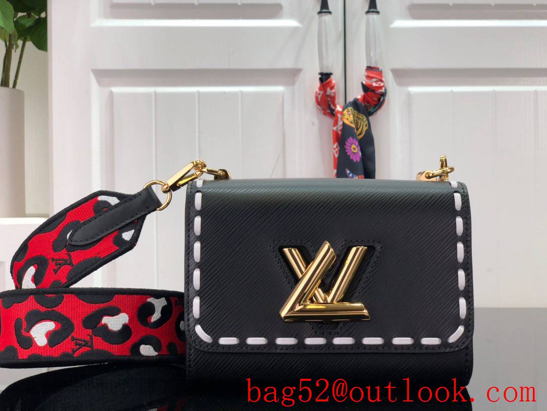 Louis Vuitton LV Twist MM Epi Leather Shoulder Bag Handbag M58723 Black