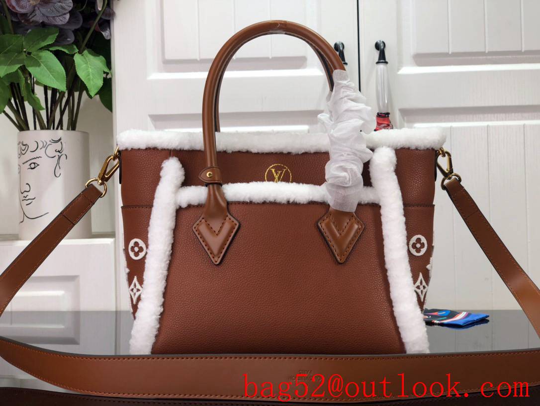 Louis Vuitton LV On My Side PM Leather Tote Bag Handbag M58918 Brown