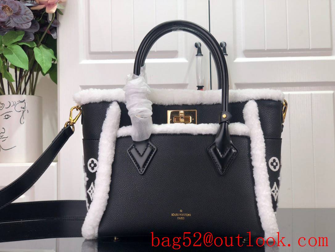 Louis Vuitton LV On My Side PM Leather Tote Bag Handbag M58918 Black