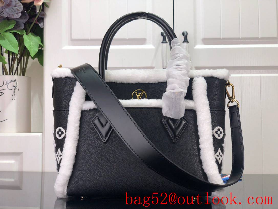 Louis Vuitton LV On My Side PM Leather Tote Bag Handbag M58918 Black