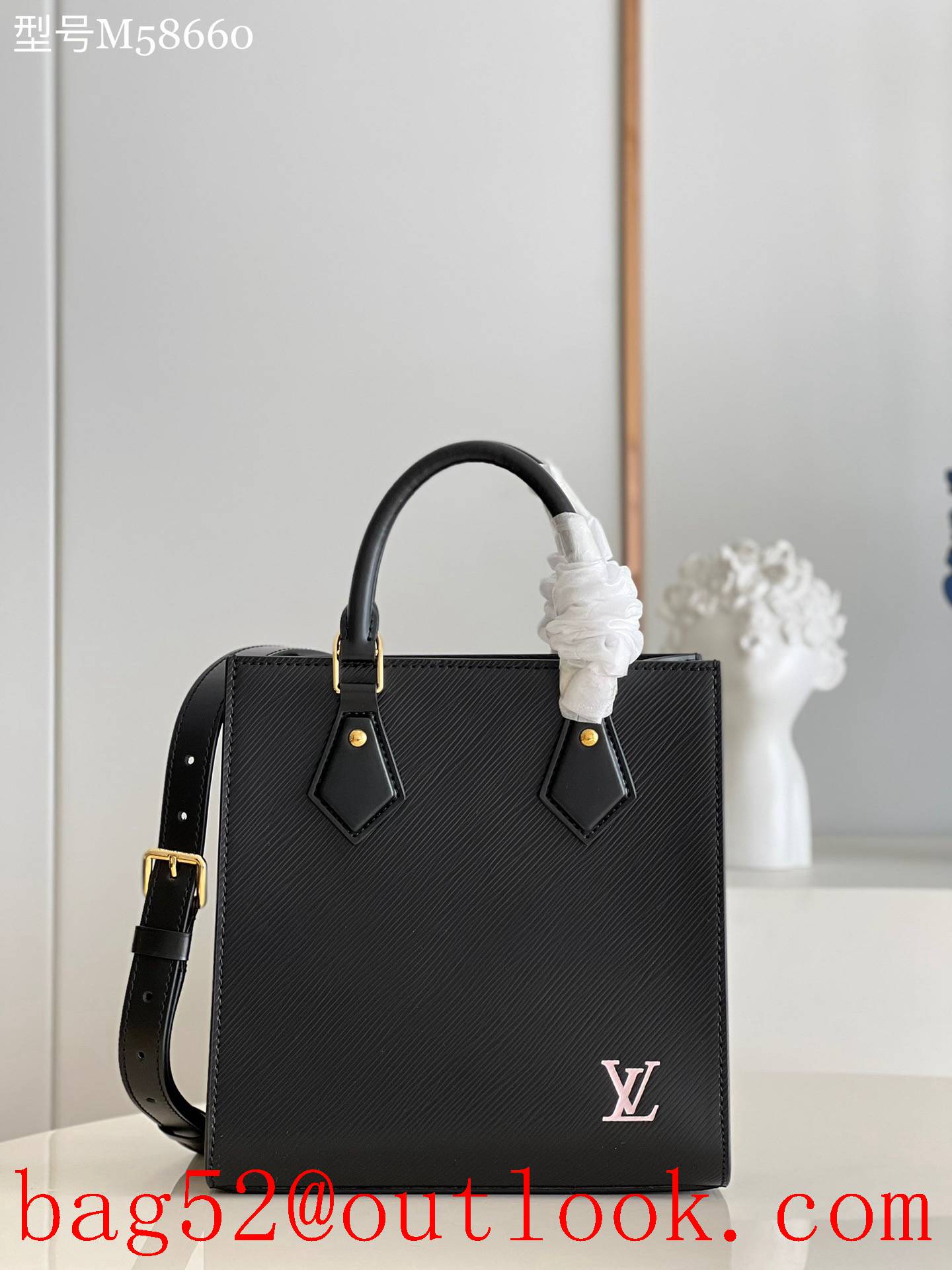 Louis Vuitton LV Epi Leather Sac Plat BB Tote Bag Handbag M58660 Black