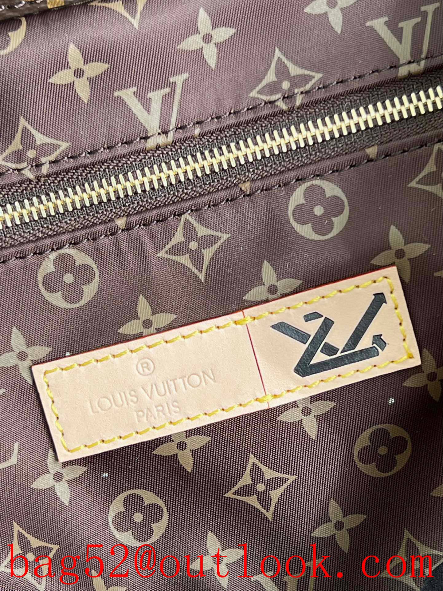 Louis Vuitton LV Monogram Onthego GM Tote Bag Handbag M59007 Beige