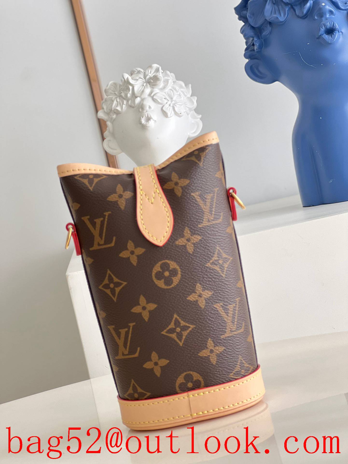 Louis Vuitton LV Monogram Canvas Fold Me Pouch Bag M80874 Brown