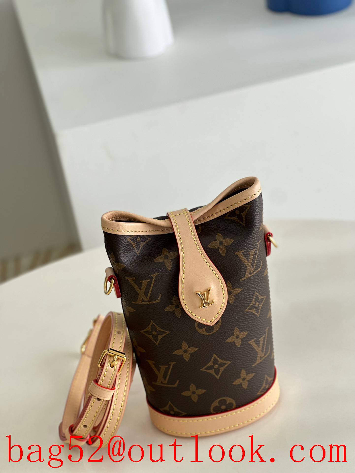 Louis Vuitton LV Monogram Canvas Fold Me Pouch Bag M80874 Brown