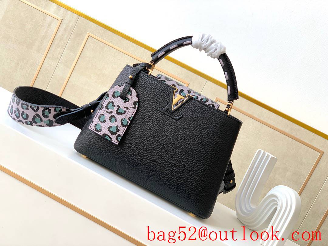 Louis Vuitton LV Capucines BB Leather Handbag Bag M58720 Black