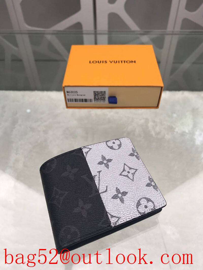 LV Louis Vuitton small men tri-silver monogram short wallet purse M63025