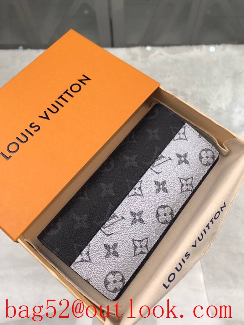 LV Louis Vuitton long men tri-silver monogram wallet purse M63027
