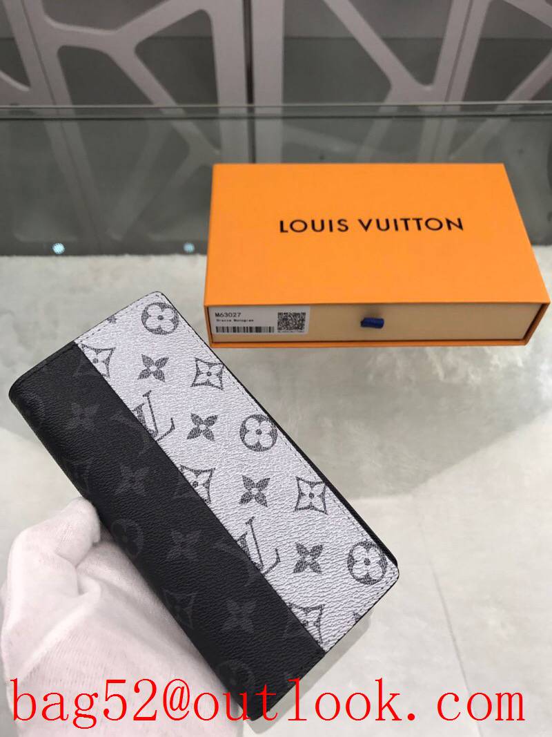 LV Louis Vuitton long men tri-silver monogram wallet purse M63027