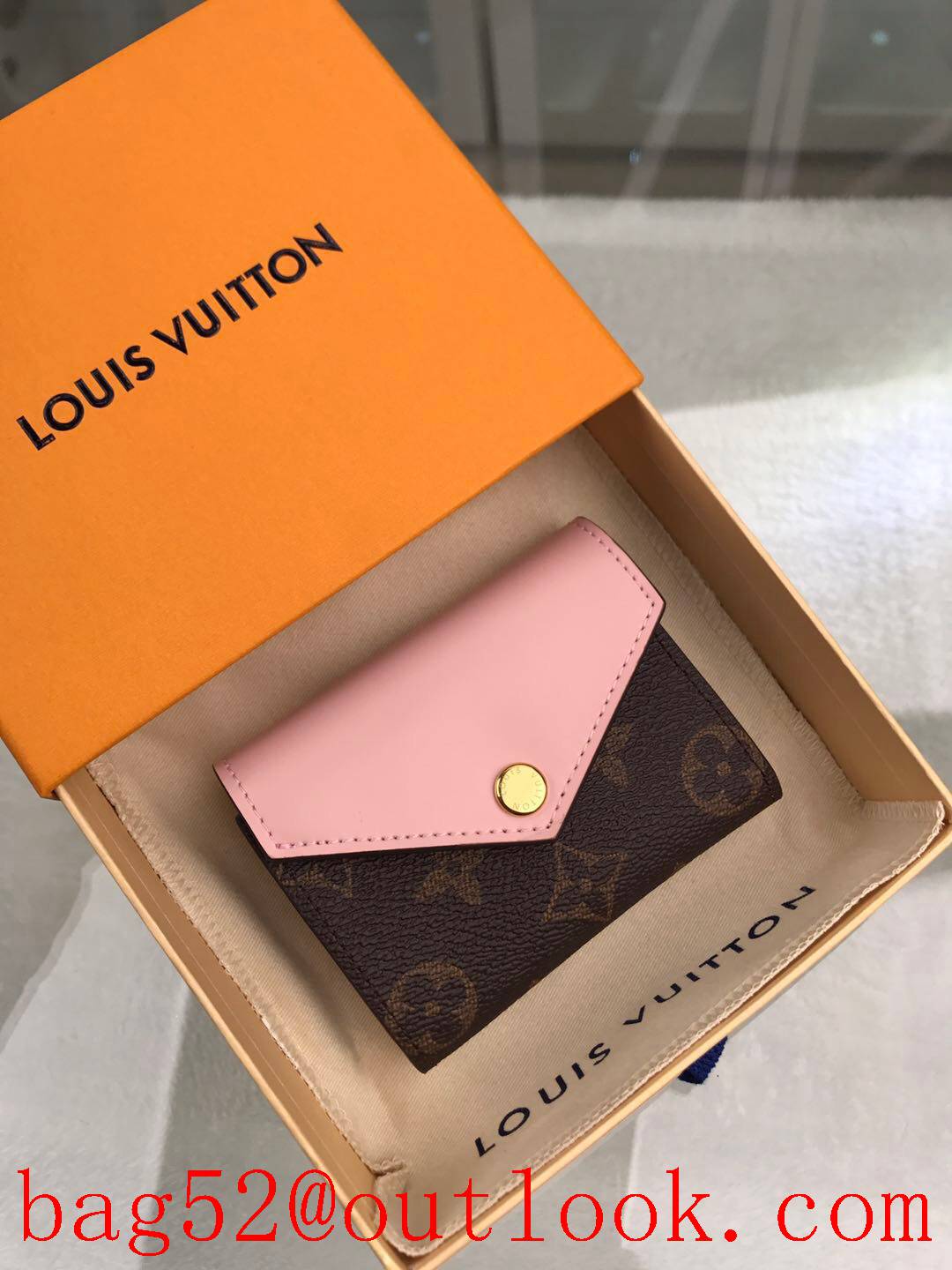 LV Louis Vuitton short Monogram zoe 3 folded wallet purse M62933