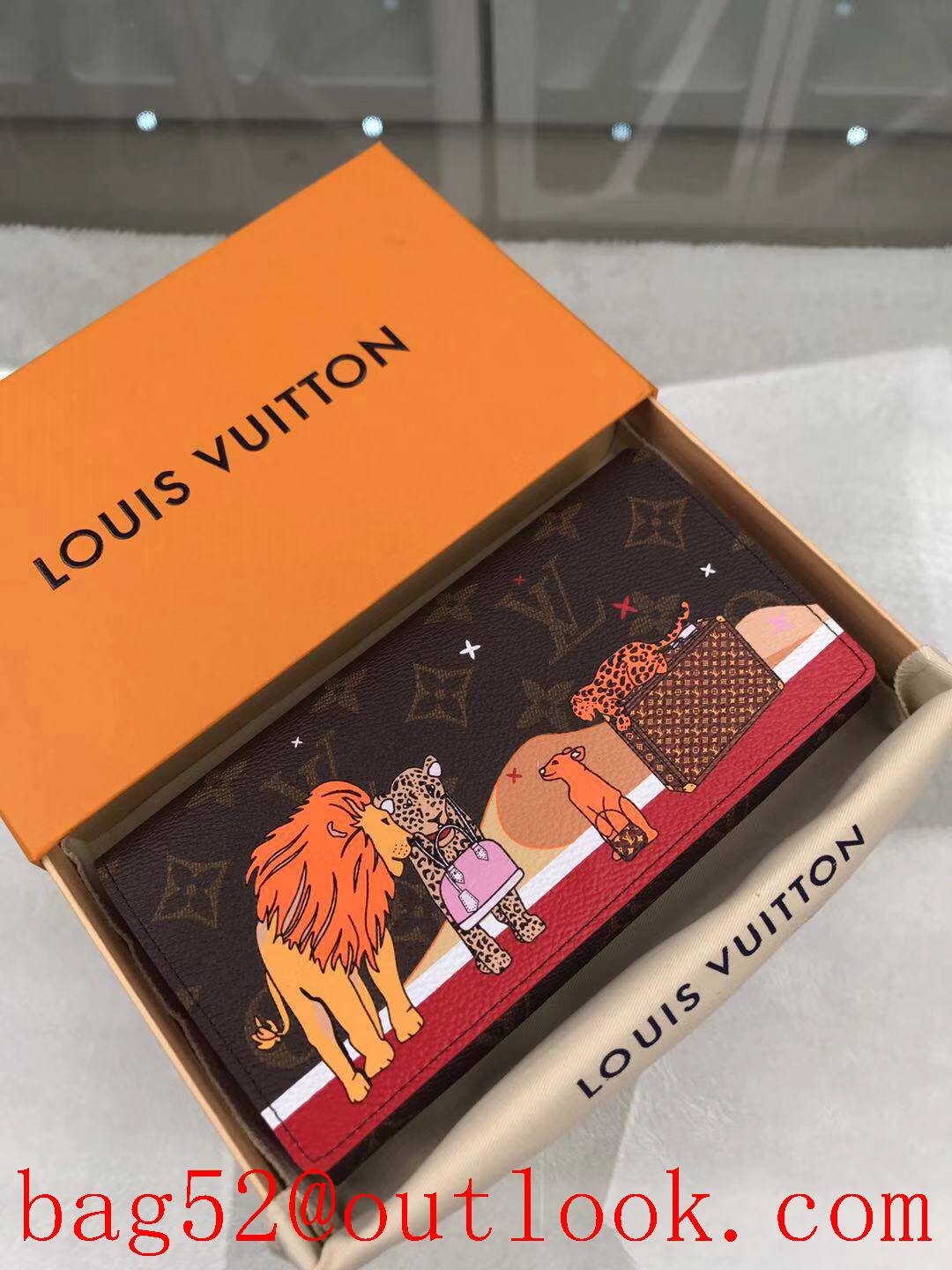 LV Louis Vuitton long monogram Sarah flap wallet purse M63424